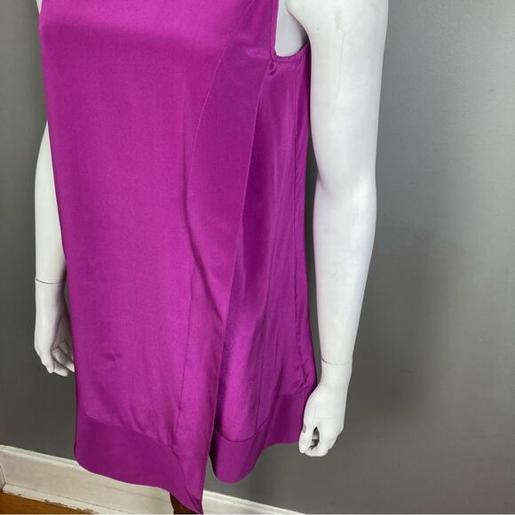 Donna Karan top tunic XS sleeveless silk purple Mod wrap NWT lagenlook - Picture 15 of 15
